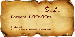 Darvasi Lóránt névjegykártya